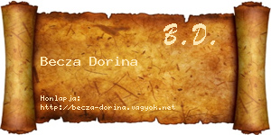 Becza Dorina névjegykártya